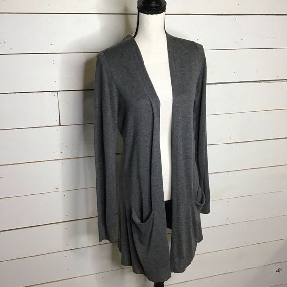New Maison Jules Open Cardigan Sweater Basic Long - Picture 2 of 8